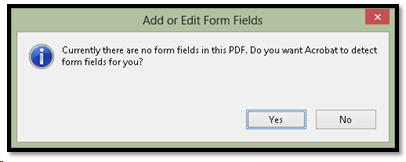 Step 1 in creating a PDF form.