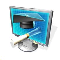 Picture of a flatpanel display and diploma