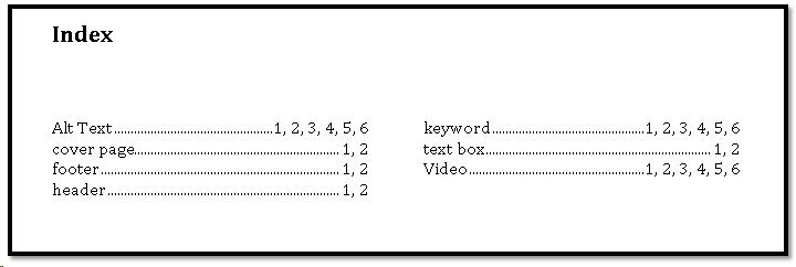 Index inserted into document.