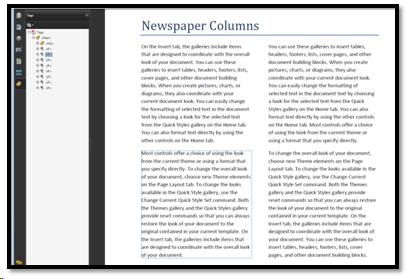 Columns in PDF document with Highlight Content turned on.