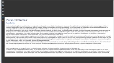 Columns in Reflow view in Adobe Acrobat or Reader.