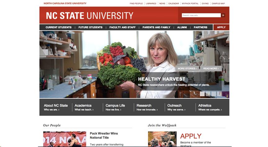 NC State University main web page