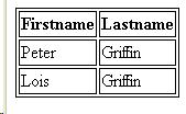 Table with double borders around cells