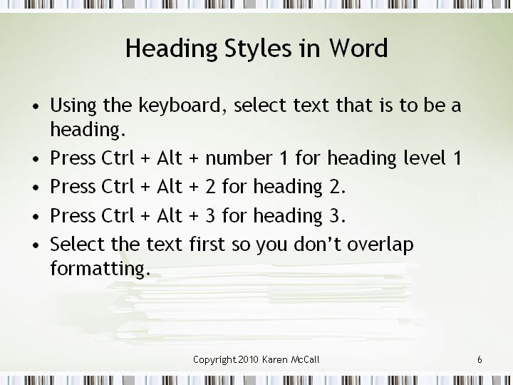 importance of heading styles in word