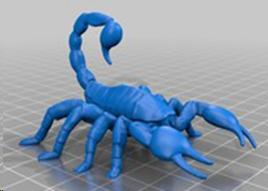 Computer rendering of a 3D printed scorpion