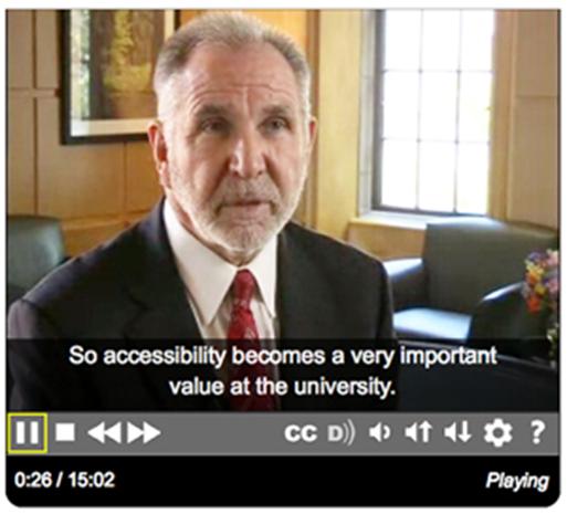 Image of a snapshot of the Accessibility of IT video featuring Micheal Young.