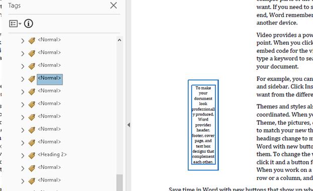 Correctly tagged Sidbar in tagged PDF document.