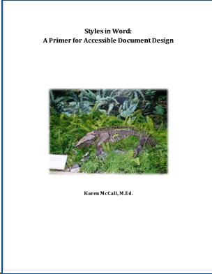 Cover of Styles in Word: A Primer for Accessible Document Design