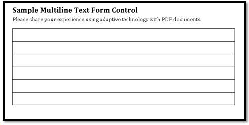 Multiline form control using a table to provide writing guides.