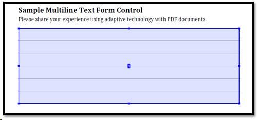 One text form control to add comments as a multiline text entry.