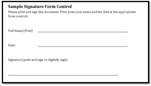 Lines inserted into signature area of a document.