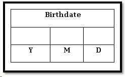 Poorly laid out birth date area of a form.