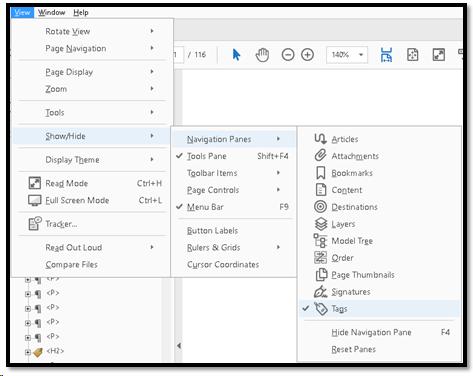 Show the Tags and Order Panels