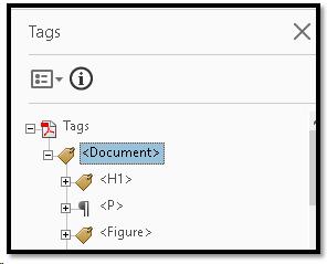 Document Tag in a PdF document