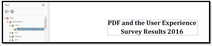 Heading 1 in a PdF document