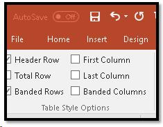 Add Table Headers in PowerPoint.