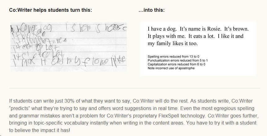 Example from Co:Writer of FlexSpell