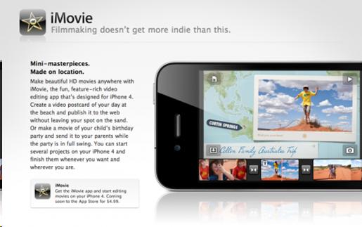 Screenshot from iMovie app