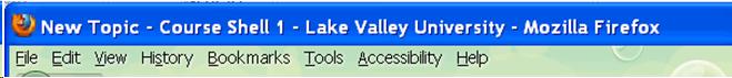 Sample screen title: "New Tpoic- Course Shell 1 - Lake Valley University"