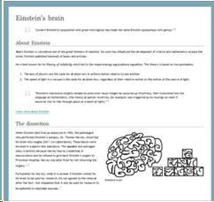 Desire2Learn created a series of HTML templates. This is the classic contimporary template featuring content "einstein's brain".  The design, like our other templates, is quite conservative.