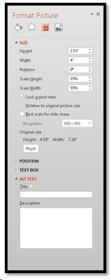 Alt Text in Format Picture Pane in PowerPoint