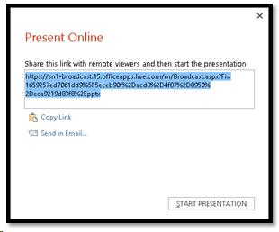 Step 2 in setting up online presentation