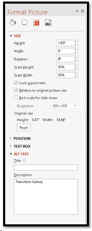 Format Picture Pane showing Alt Text option