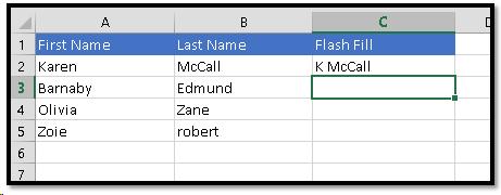 Data with pattern started in column 3