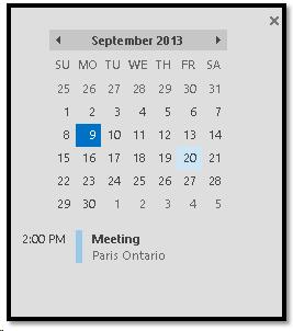 Calendar Peek docked to right of document