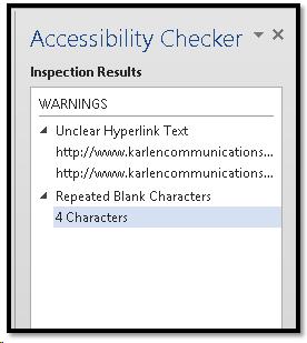 Accessibility Check in Word