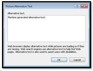 Alt Text dialog for OneNote.