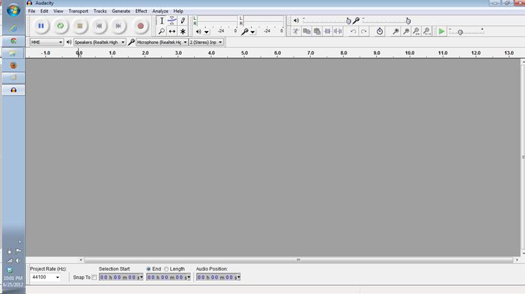 Audacity Opening Screenshot