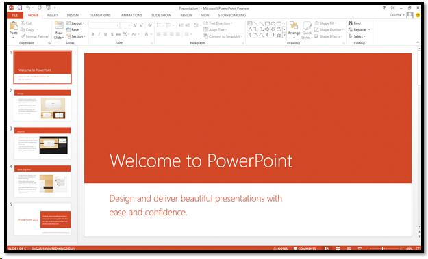 New slide format for PowerPoint.