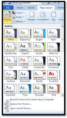 Theme Gallery in Word