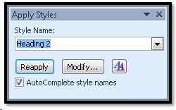 Apply Styles Pane