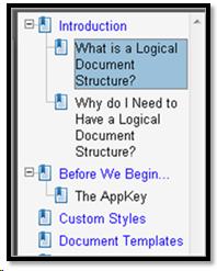 Bookmarks in a PDF document based on heading styles in Word.