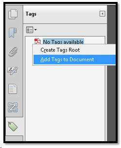 Add Tags from the Tags Tree.