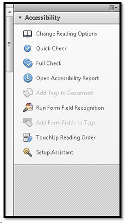 Accessibility Tool from set of panels.