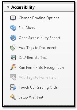 Close-up of Accessibility Tools