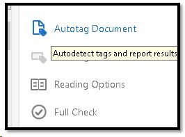 Autotag document from Accessibility tools in Tools Task pane.