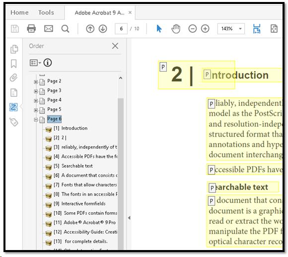 Order Panel with content highlighted.