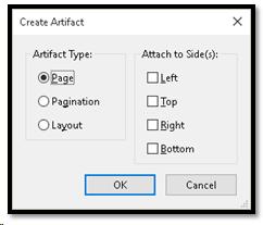 Create Artifact dialog.