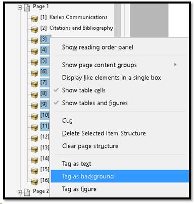 Context menu in Order Pane to Tag blank lines as Artifacts/Background.