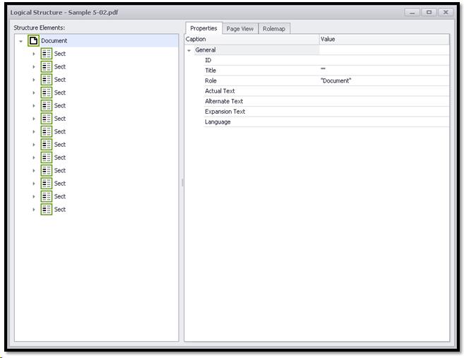 Logical Structure view of the document