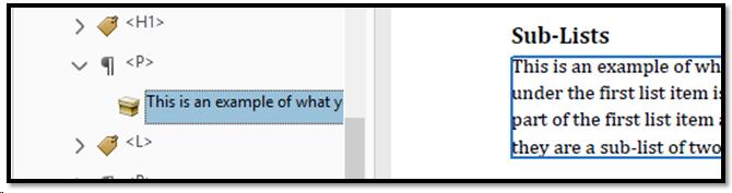 Tag found and expanded in Tags Tree