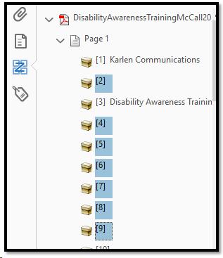 non-contiguous Tags selected in Order Panel