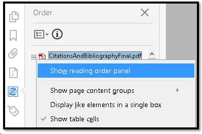 Show in Tags Tree option from Order Panel