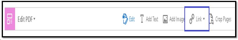 Link tool in the Edit PDF tools.