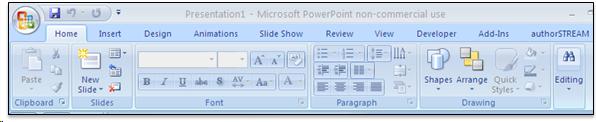 PowerPoint ribbons