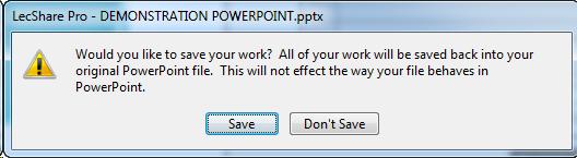 message to save back into power poing file screenshot